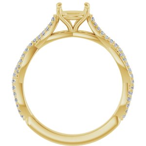 14K Yellow Gold 6.5 mm Round 1/6 CTW Lab-Grown Semi-Set Engagement Ring