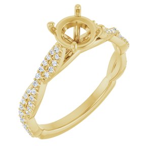 14K Yellow Gold 6.5 mm Round 1/6 CTW Lab-Grown Semi-Set Engagement Ring