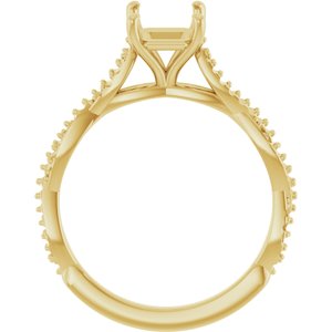 10K Yellow Gold  8x6 mm Emerald Engagement Ring Mounting