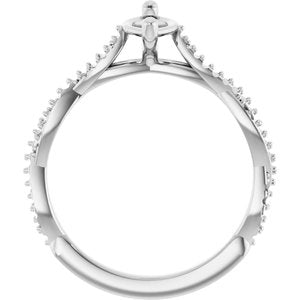 10K White Gold  10x5 mm Marquise Engagement Ring Mounting
