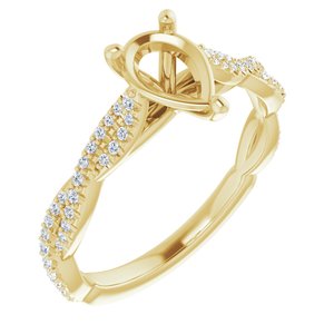 14K Yellow Gold 8x5 mm Pear 1/6 CTW Lab-Grown Semi-Set Engagement Ring