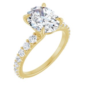 14K Yellow Gold 10x8 mm Oval 1/2 CTW Lab-Grown Diamond Semi-Set Engagement Ring