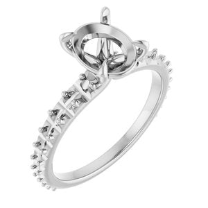 Platinum  9x7 mm Oval Engagement Ring Mounting