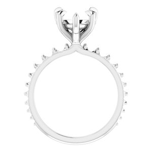 Platinum  9x9 mm Heart Engagement Ring Mounting