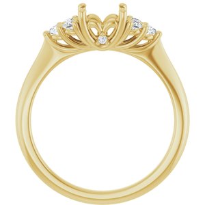 14K Yellow Gold 6.5 mm Round 1/5 CTW Lab-Grown Diamond Semi-Set Engagement Ring