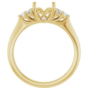 14K Yellow Gold 7.4 mm Round 1/5 CTW Lab-Grown Diamond Semi-Set Engagement Ring