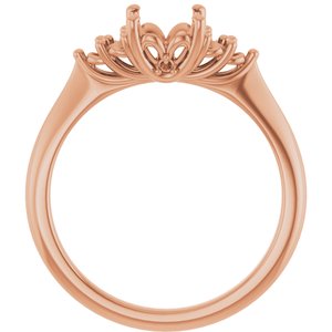 10K Rose Gold  8x6 mm Oval Engagement Ring Mounting