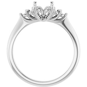 Platinum  8x6 mm Oval Engagement Ring Mounting