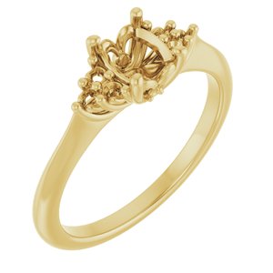 10K Yellow Gold  7x5 mm Oval Engagement Ring Mounting