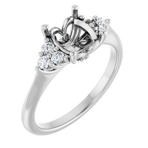14K White Gold 9x7 mm Oval 1/5 CTW Lab-Grown Diamond Semi-Set Engagement Ring