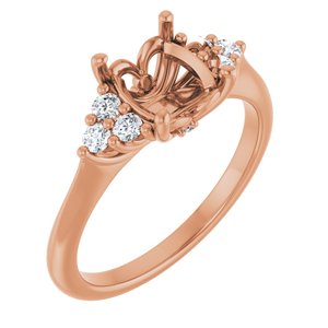 14K Rose Gold 9x7 mm Oval 1/5 CTW Lab-Grown Diamond Semi-Set Engagement Ring