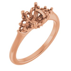 10K Rose Gold  8x6 mm Oval Engagement Ring Mounting