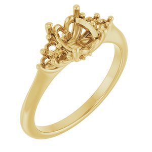 10K Yellow Gold  8x6 mm Oval Engagement Ring Mounting