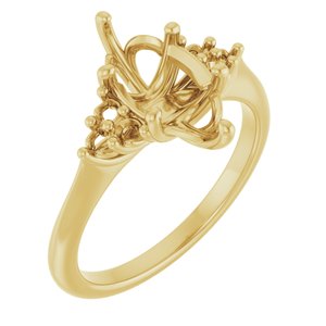 10K Yellow Gold  12x6 mm Marquise Engagement Ring Mounting