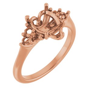 14K Rose Gold  10x7 mm Pear Engagement Ring Mounting