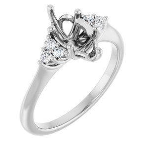 14K White Gold 10x5 mm Marquise 1/8 CTW Lab-Grown Diamond Semi-Set Engagement Ring