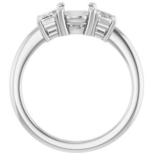 14K White Gold 6.5 mm Round 3/4 CTW Natural Diamond Semi-Set Engagement Ring 