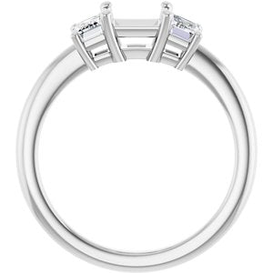 14K White Gold 5x5 mm Square 3/4 CTW Natural Diamond Semi-Set Engagement Ring 