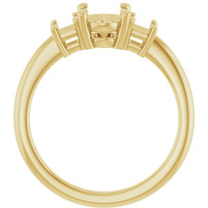 10K Yellow Gold 8x6 mm Oval Engagement Ring Mounting 