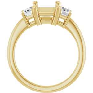 14K Yellow Gold 9x7 mm Emerald 5/8 CTW Lab-Grown Semi-Set Engagement Ring