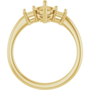 14K Yellow Gold 12x6 mm Marquise Engagement Ring Mounting 