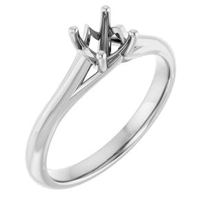 14K White Gold 5.2 mm Round Solitaire Engagement Ring Mounting