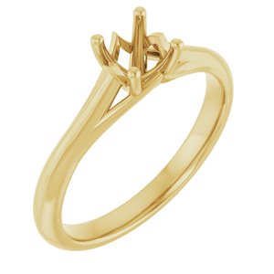 14K Yellow Gold 5.2 mm Round Solitaire Engagement Ring Mounting