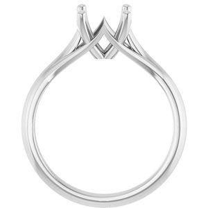 14K White Gold 7.4 mm Round Solitaire Engagement Ring Mounting