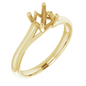 14K Yellow Gold 6 mm Round Solitaire Engagement Ring Mounting