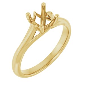14K Yellow Gold 6.5 mm Round Solitaire Engagement Ring Mounting