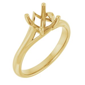 14K Yellow Gold 7.4 mm Round Solitaire Engagement Ring Mounting