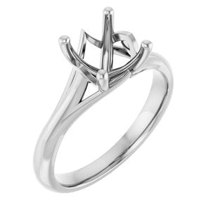 14K White Gold 8 mm Round Solitaire Engagement Ring Mounting