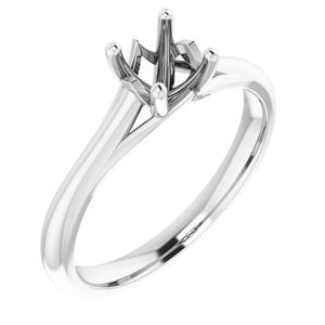 14K White Gold 5.5 mm Round Solitaire Engagement Ring Mounting