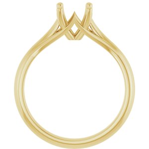 14K Yellow Gold 6.5 mm Round Solitaire Engagement Ring Mounting