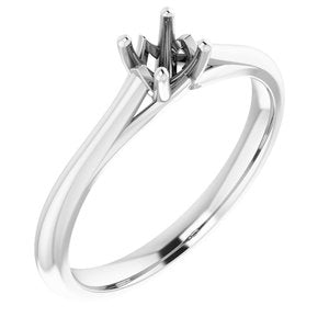 14K White Gold 4.1 mm Round Solitaire Engagement Ring Mounting
