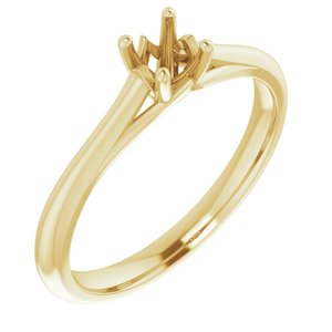 14K Yellow Gold 4.1 mm Round Solitaire Engagement Ring Mounting