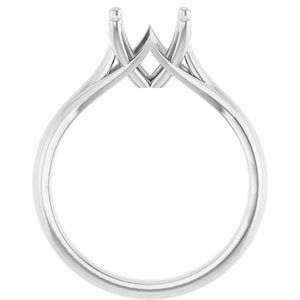 14K White Gold 8 mm Round Solitaire Engagement Ring Mounting