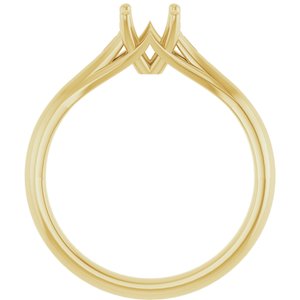 14K Yellow Gold 5.2 mm Round Solitaire Engagement Ring Mounting