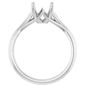 14K White Gold 9x7 mm Oval Solitaire Engagement Ring Mounting