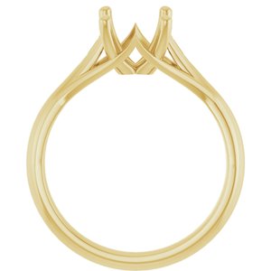 14K Yellow Gold 9x7 mm Oval Solitaire Engagement Ring Mounting
