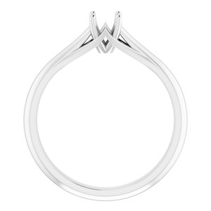 14K White Gold 4.1 mm Round Solitaire Engagement Ring Mounting