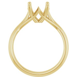 14K Yellow Gold 8.2 mm Round Solitaire Engagement Ring Mounting