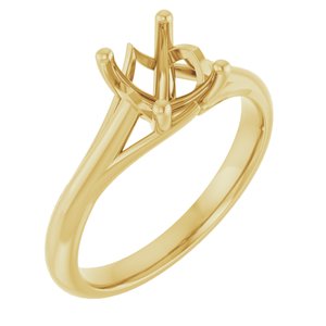 14K Yellow Gold 8x6 mm Oval Solitaire Engagement Ring Mounting