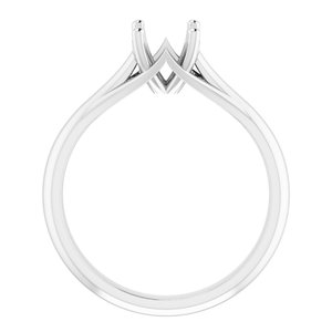 14K White Gold 6 mm Round Solitaire Engagement Ring Mounting