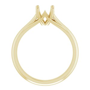 14K Yellow Gold 6 mm Round Solitaire Engagement Ring Mounting