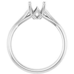 14K White Gold 8x6 mm Oval Solitaire Engagement Ring Mounting