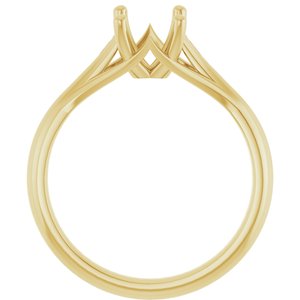 14K Yellow Gold 8x6 mm Oval Solitaire Engagement Ring Mounting