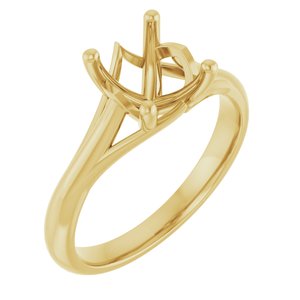 14K Yellow Gold 9x7 mm Oval Solitaire Engagement Ring Mounting