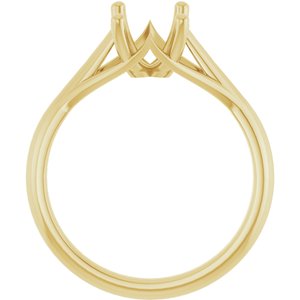 14K Yellow Gold 8x6 mm Emerald Solitaire Engagement Ring Mounting
