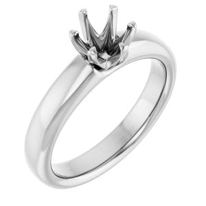14K White Gold 5.8 mm Round Engagement Ring Mounting